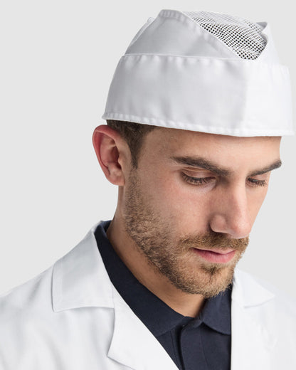 Roly WRK Lagasse unisex cap in white, alternative view, ready for logo printing or embroidery