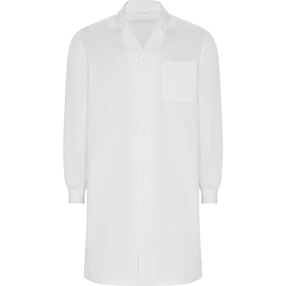 Roly WRK Mederi unisex lab coat in white, ready for logo printing or embroidery