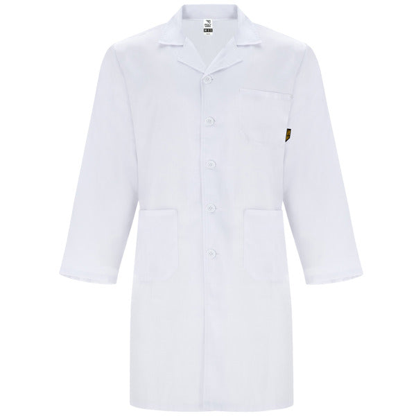 Roly WRK Vaccine men's lab coat in white, ready for logo printing or embroidery