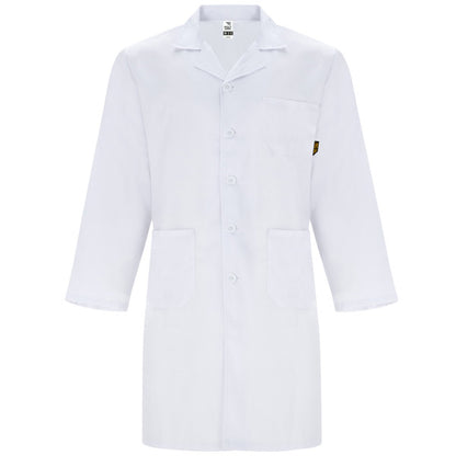 Roly WRK Vaccine men's lab coat in white, ready for logo printing or embroidery