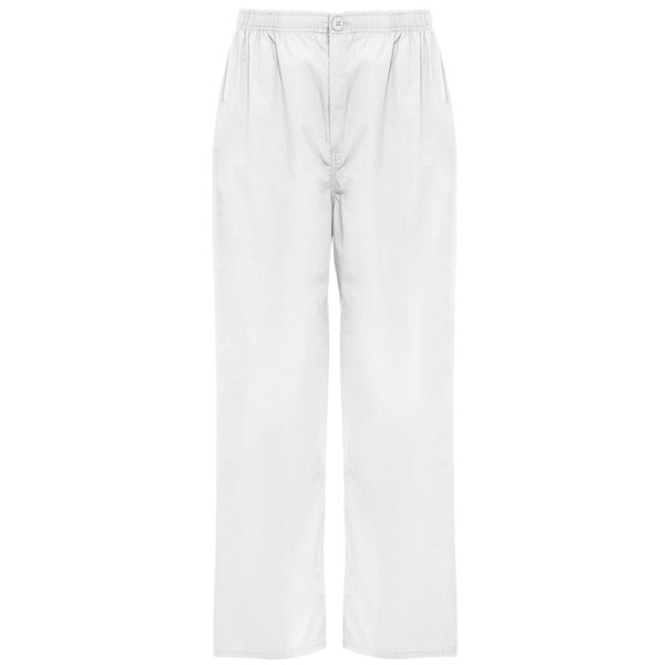 Roly WRK Vademecum unisex trousers in white, ready for logo printing or embroidery