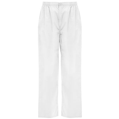 Roly WRK Vademecum unisex trousers in white, ready for logo printing or embroidery