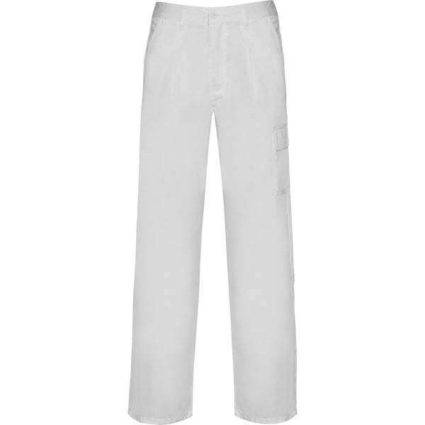 Roly WRK Pintor men's trousers in white, ready for logo printing or embroidery