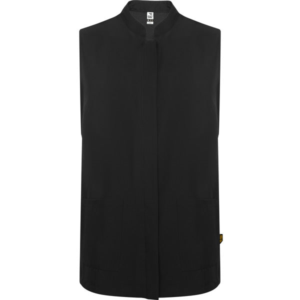 Roly WRK Aldany women's apron in black, ready for logo printing or embroidery