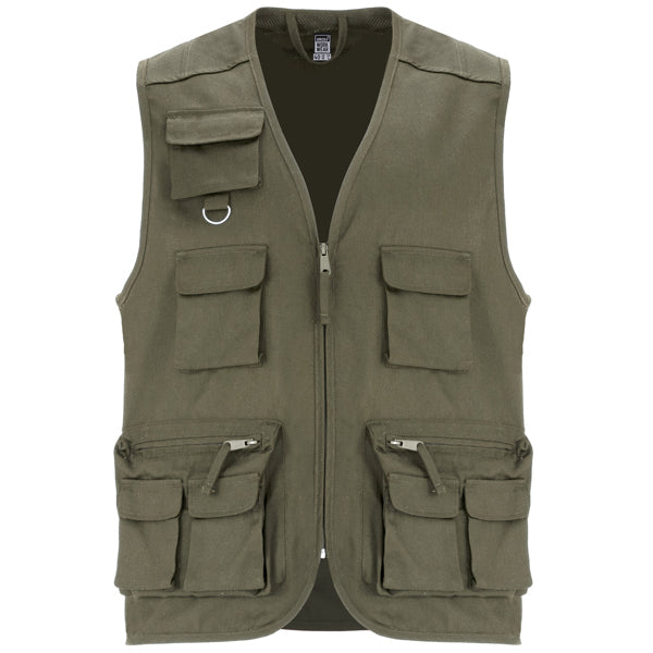 Roly WRK Venera men's gilet in army green, ready for logo printing or embroidery