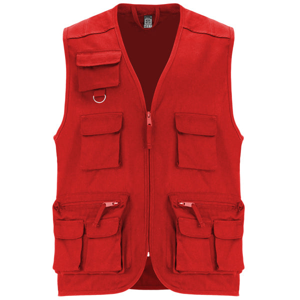 Roly WRK Venera men's gilet in red, ready for logo printing or embroidery