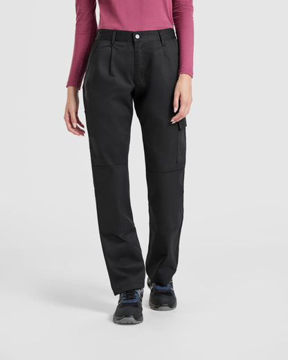 Roly WRK Daily Woman women's trousers in black, alternative view, ready for logo printing or embroidery