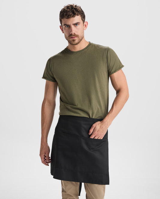 Roly WRK Classic unisex apron in black, ready for logo printing or embroidery