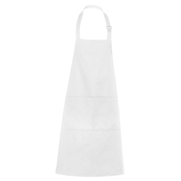 Roly WRK Benoit unisex apron in white, ready for logo printing or embroidery