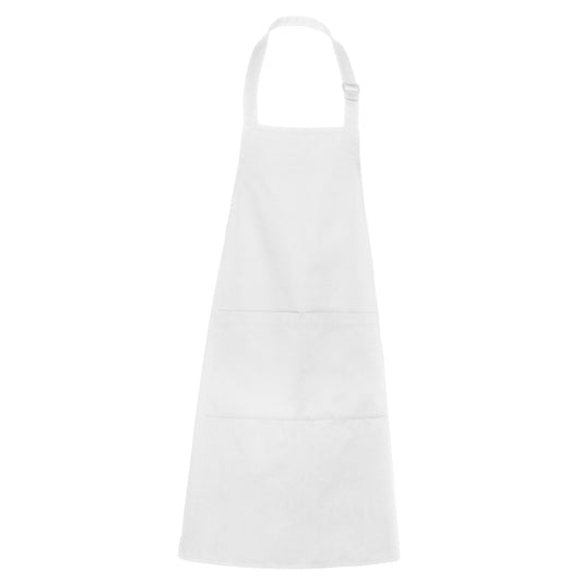 Roly WRK Benoit unisex apron in white, ready for logo printing or embroidery