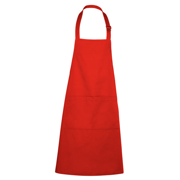 Roly WRK Benoit unisex apron in red, ready for logo printing or embroidery