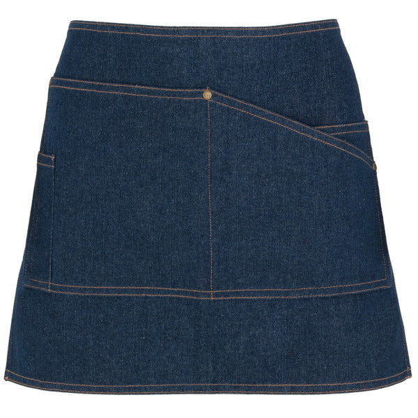 Roly WRK Dacosta unisex apron in blue jeans, ready for logo printing or embroidery