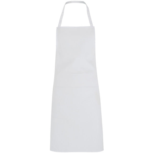 Roly WRK Ramsay unisex apron in white, ready for logo printing or embroidery
