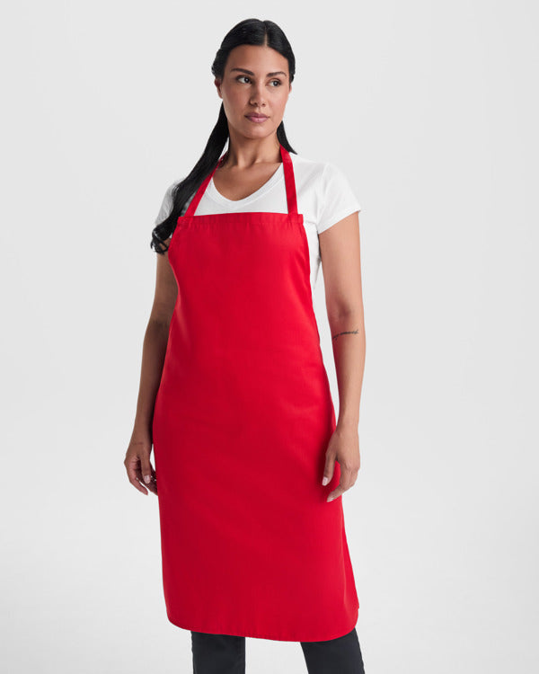 Roly WRK Ramsay unisex apron in white, alternative view, ready for logo printing or embroidery