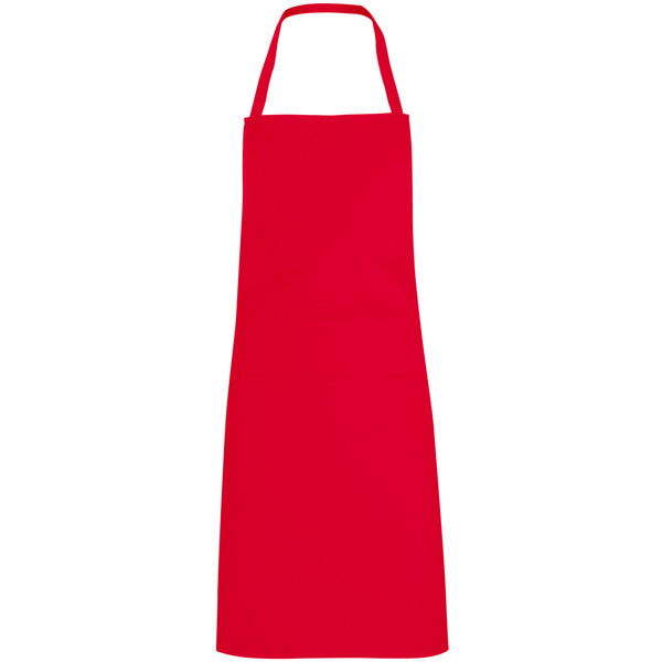 Roly WRK Ramsay unisex apron in red, ready for logo printing or embroidery
