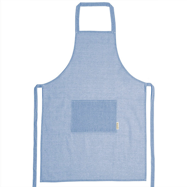 Stamina Arola recycled cotton apron in royal blue, ready for logo printing