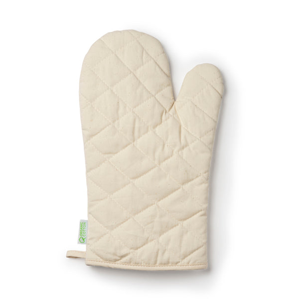 Stamina Mauro organic cotton oven glove in beige, ready for logo printing