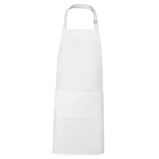 Roly WRK Bost unisex apron in white, ready for logo printing or embroidery