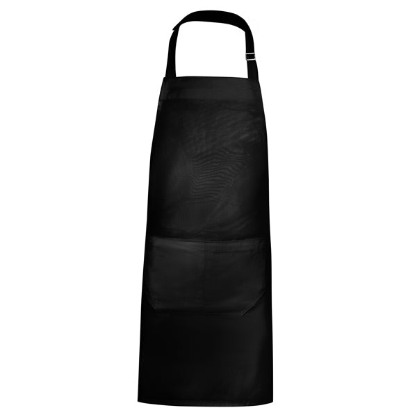 Roly WRK Bost unisex apron in black, ready for logo printing or embroidery
