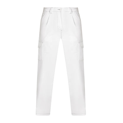 Roly WRK Daily Stretch men's trousers in white, ready for logo printing or embroidery