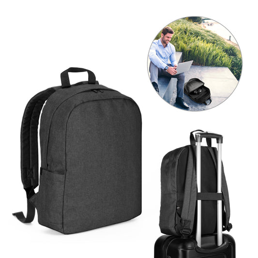 GIJON - Laptop backpack in 600D recycled high-density polyester and 210D recycled polyester lining