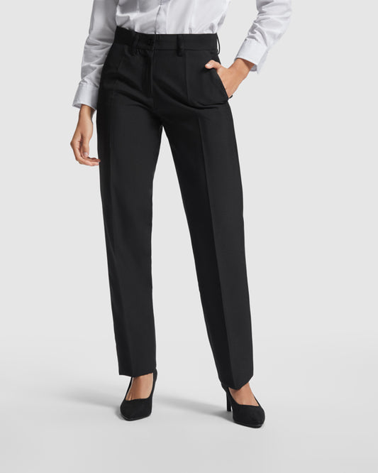 Roly WRK Waitress women's trousers in black, alternative view, ready for logo printing or embroidery