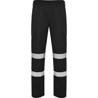 Roly WRK Daily HV men's high-visibility trousers in black, ready for logo printing or embroidery