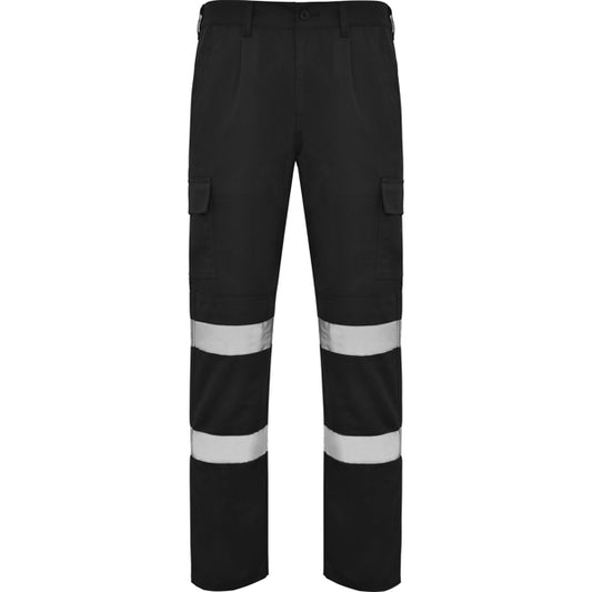 Roly WRK Daily HV men's high-visibility trousers in black, ready for logo printing or embroidery