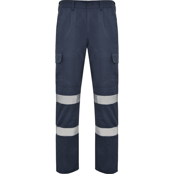 Roly WRK Daily HV men's high-visibility trousers in lead, ready for logo printing or embroidery