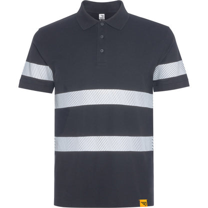 Roly WRK Foran unisex high-visibility polo shirt in lead, ready for logo printing or embroidery