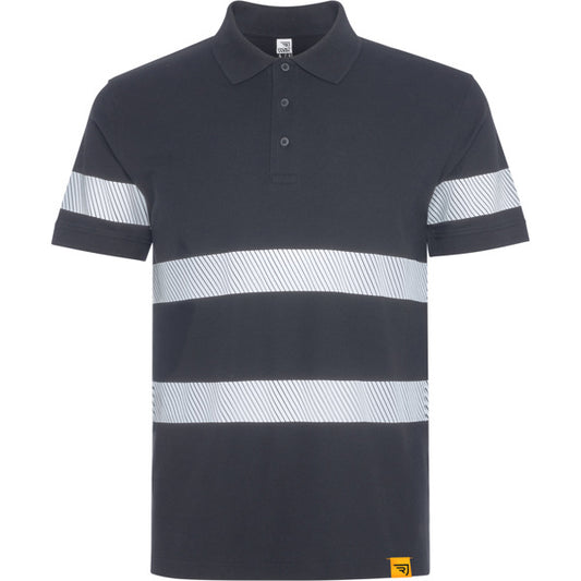 Roly WRK Foran unisex high-visibility polo shirt in lead, ready for logo printing or embroidery