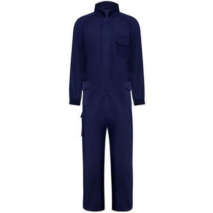 Roly WRK Blazer unisex flame-retardant work overalls in navy blue, ready for logo printing or embroidery
