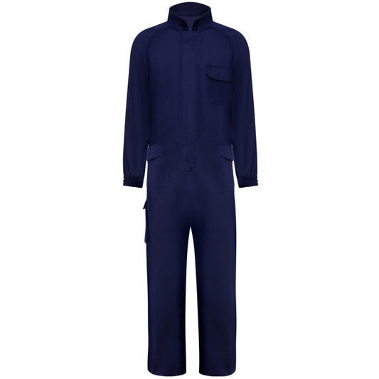 Roly WRK Blazer unisex flame-retardant work overalls in navy blue, ready for logo printing or embroidery
