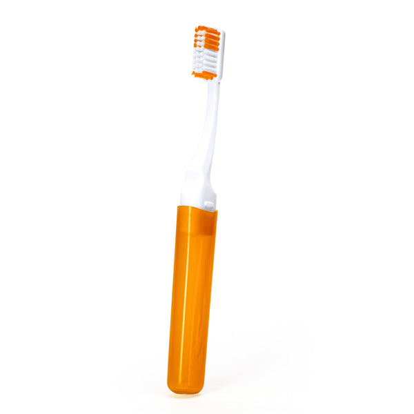 Stamina Pole plastic toothbrush in orange, ready for logo printing