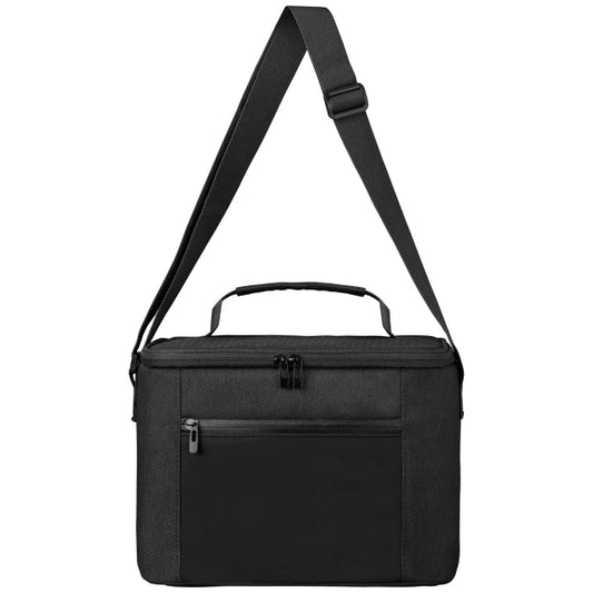City Pack rPET Zippered Insulated Cooler Bag promotional cooler bag in black printed with your company logo