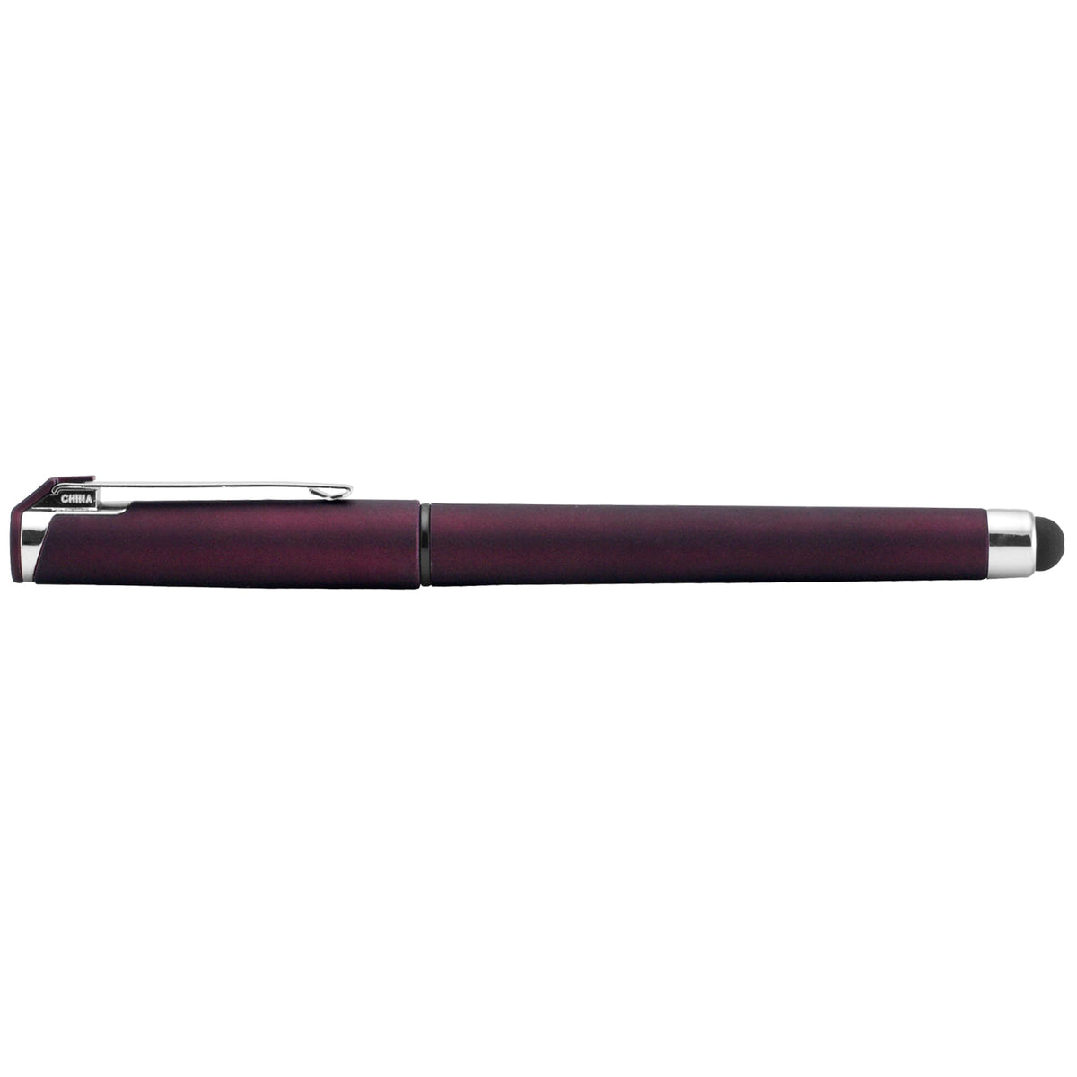 Islander Softy Gel Classic with Stylus promotional pen in burgundy printed with your company logo