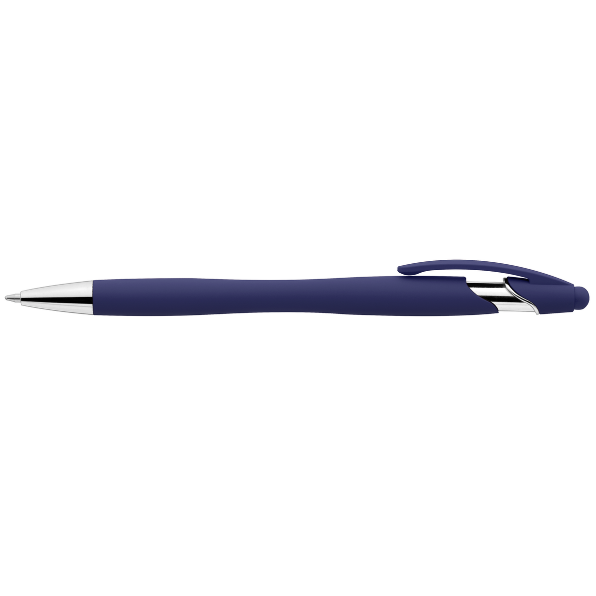 La Jolla Softy Brights Pen with Stylus promotional pen in navy blue printed with your company logo
