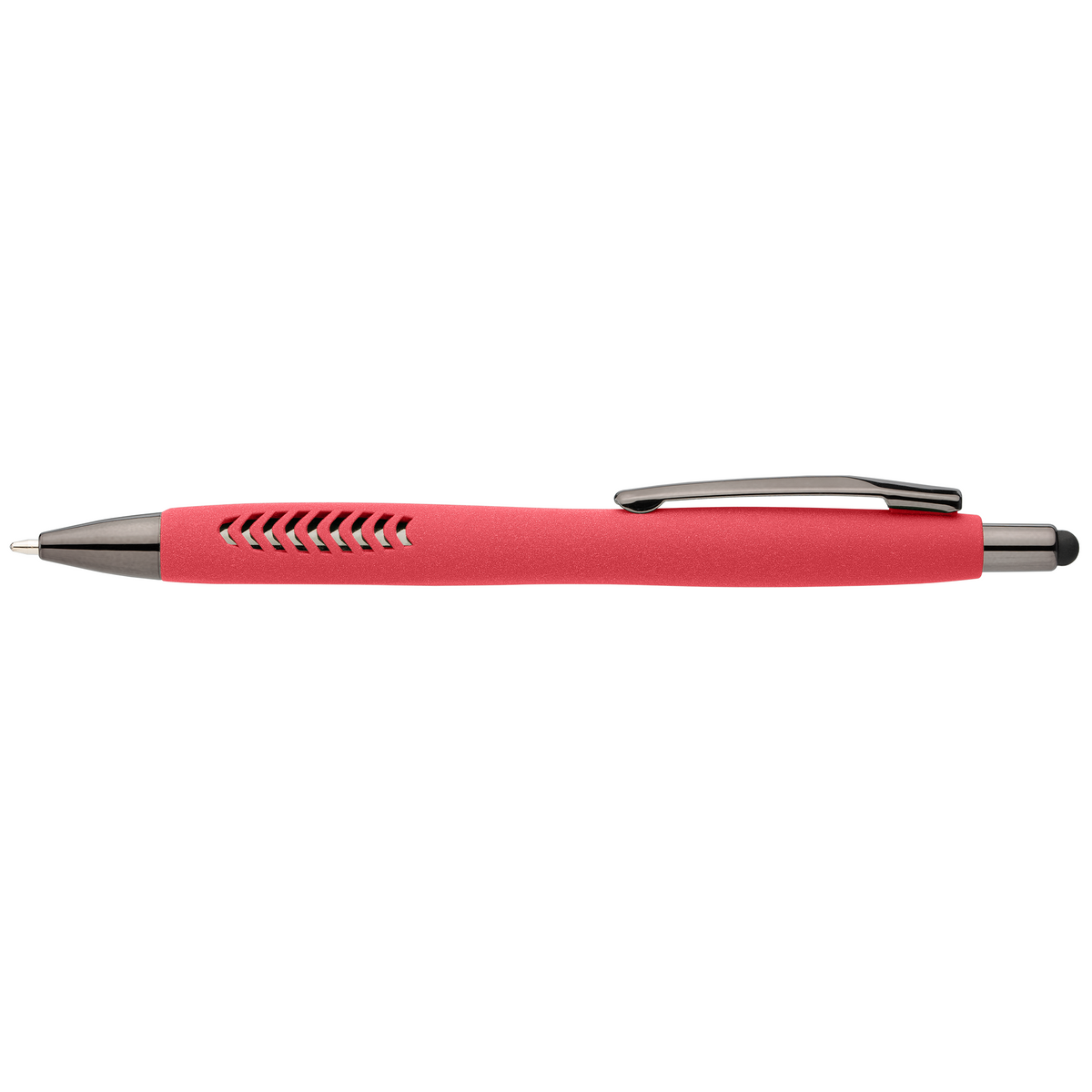 Avalon Recycled Plastic Stone Finish Stylus Pen promotional pen in red printed with your company logo