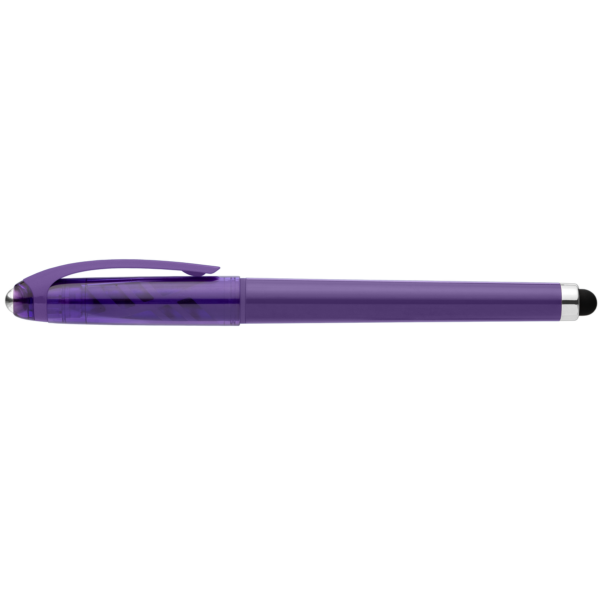 Prism Recycled Plastic Fidget Ball Stylus Gel Pen promotional pen in purple printed with your company logo