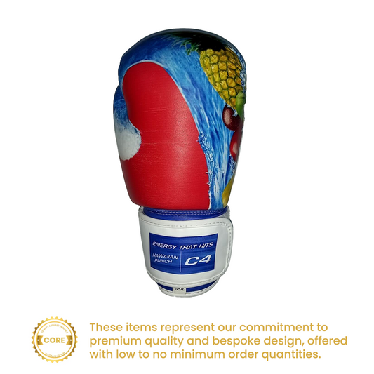 Red, white and blue custom printed leather boxing glove