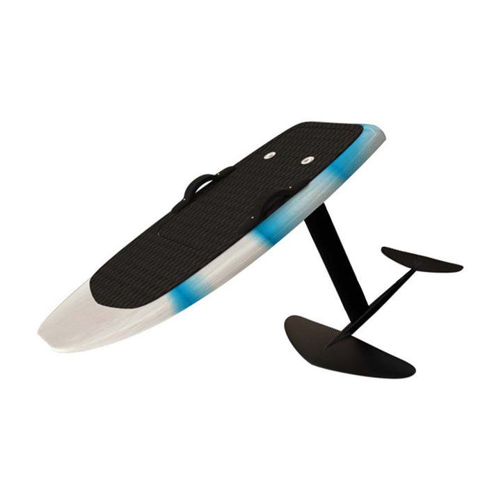 Foil surfboard fitted with a hydrofoil mast and wings