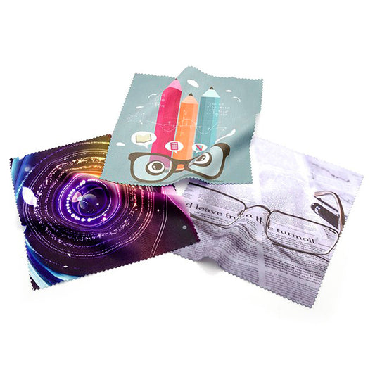 White rPET Full Colour Screen Cleaning Cloth (Chinese Printed) branded desk accessory in white printed with your company logo