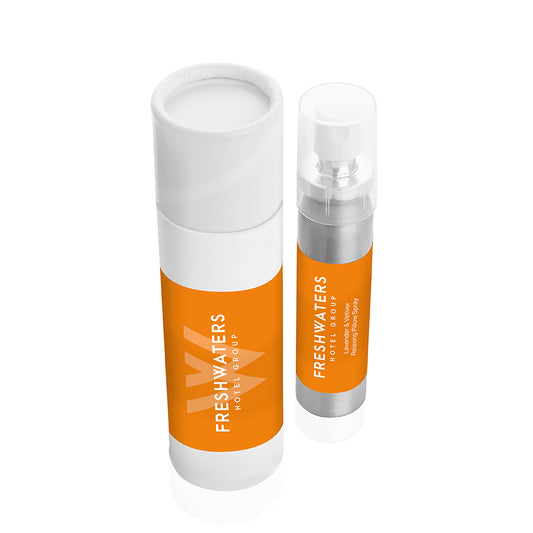 20ml Pillow Spray In A Labelled White Tube branded wellbeing gift in white/clear printed with your company logo