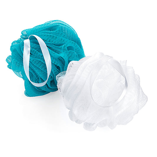 Antibacterial White or Teal Body Sponge (45g) branded hygiene essential in teal, white printed with your company logo