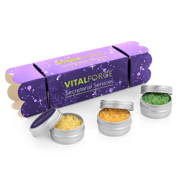 Wellbeing Christmas Cracker Gift Set branded home accessory in white printed with your company logo