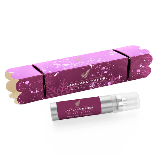 Pillow Spray Mini Christmas Cracker (20ml) branded home accessory in white printed with your company logo