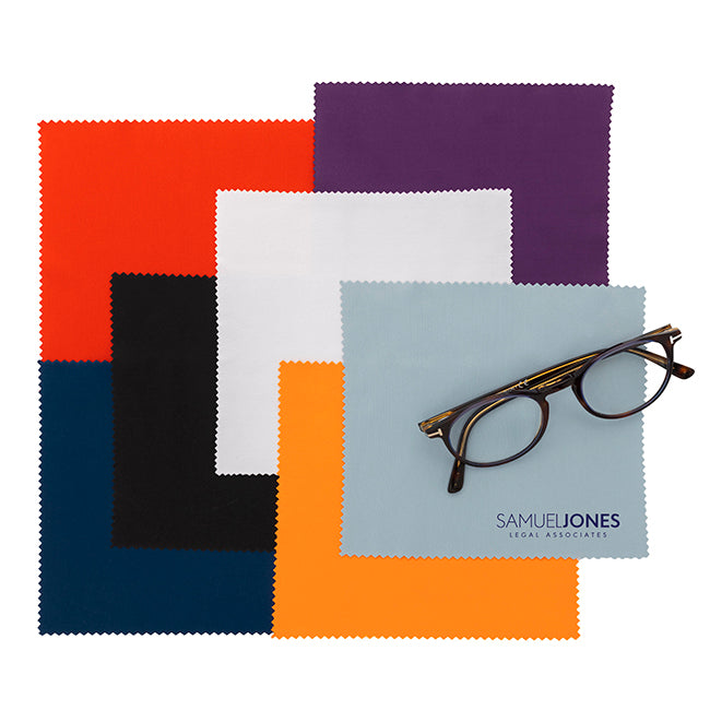 rPET Screen Cleaning Cloth (UK PRINTED) branded desk accessory in black, blue, grey, orange, purple, red, white printed with