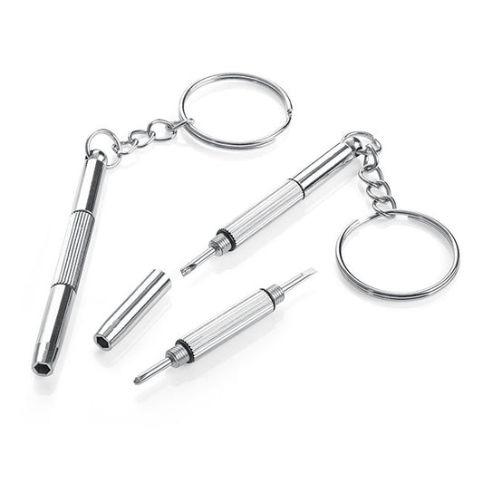 Keychain Screwdriver branded multi-tool in silver printed with your company logo