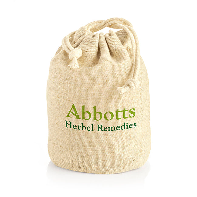 Cotton Cosmetic Drawstring Bag branded personal care item in natural printed with your company logo