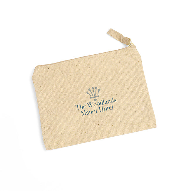 Small Natural Cotton Toiletry Bag branded personal care item in natural printed with your company logo